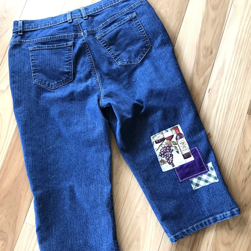 Upcycled Gloria Vanderbilt Patchwork Denim Capris… - image 2